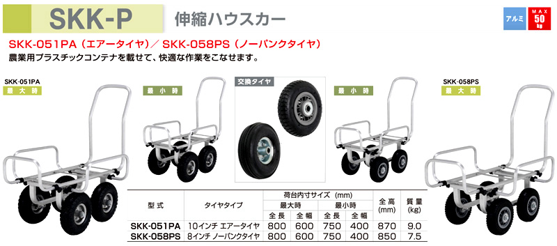 捧呈 ALINCO 伸縮ハウスカー SKK058PS 運搬用品 運搬車 ハウスカー 運搬 果樹コン運搬