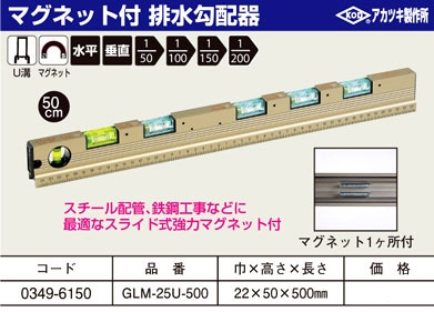 マグネット付排水勾配器