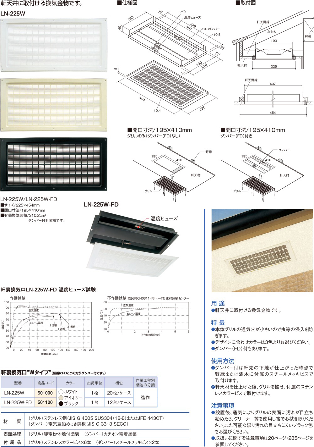 限定価格セール！ J-relife 店BXカネシン ロング軒裏換気口ホワイト 3種類