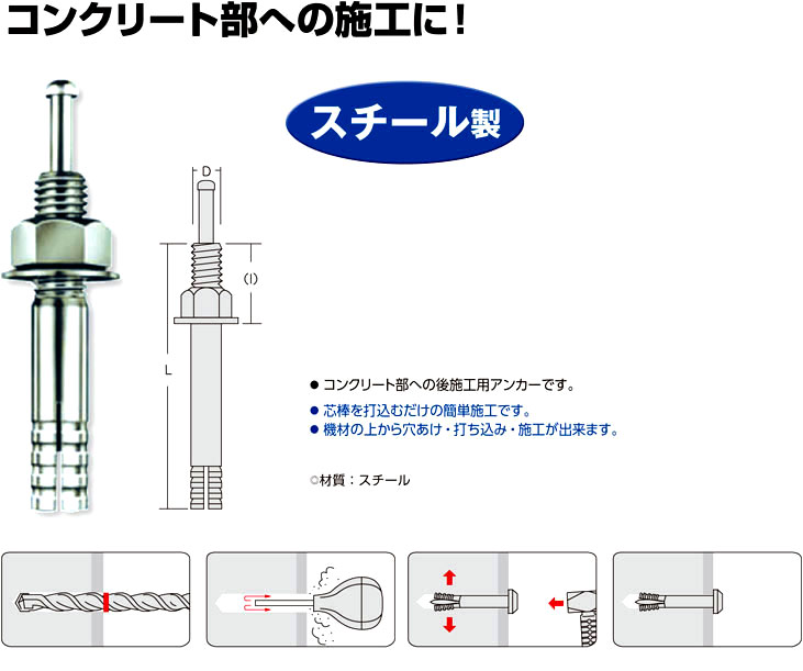 高級 サンコー テクノ オールアンカーCタイプ スチール製 ミリねじ 10本 C-2023