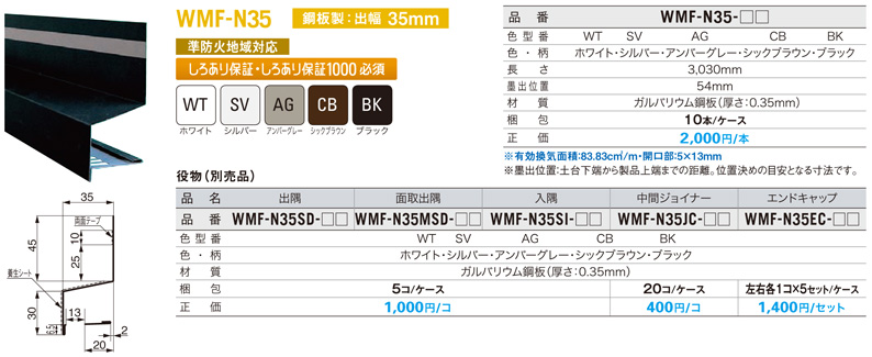 JOTO 防鼠付水切り 本体(鋼板製) ブラック WKF-N3515-BK 3,030mm 10本 通販