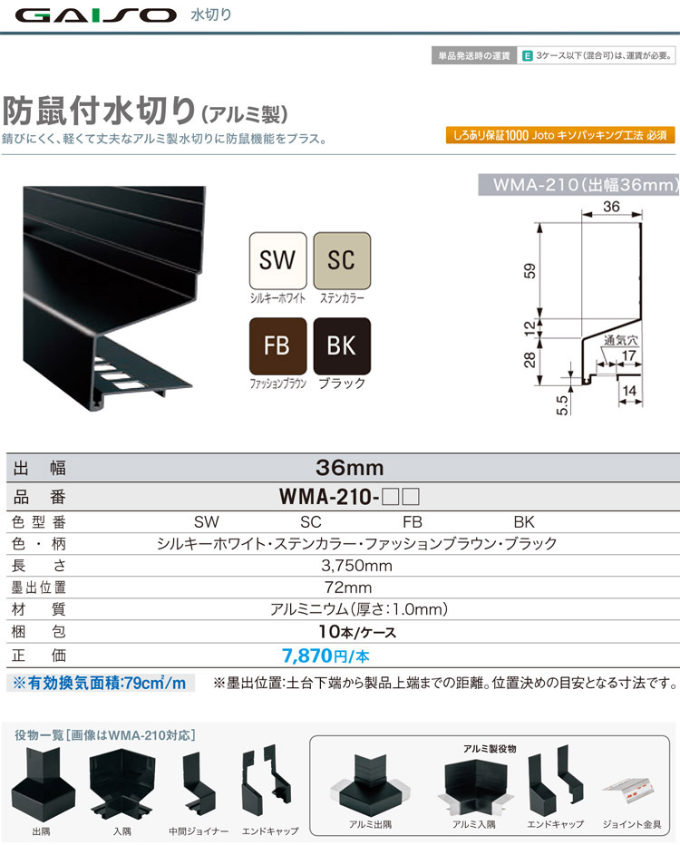 中華のおせち贈り物 JOTO 防鼠付水切りエンドキャップ 樹脂製 ブラック WMA-2104-BK 15セット