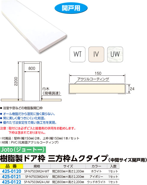 2021人気の JOTO 三方枠ムクタイプ SP-N7504M24-WT 1個