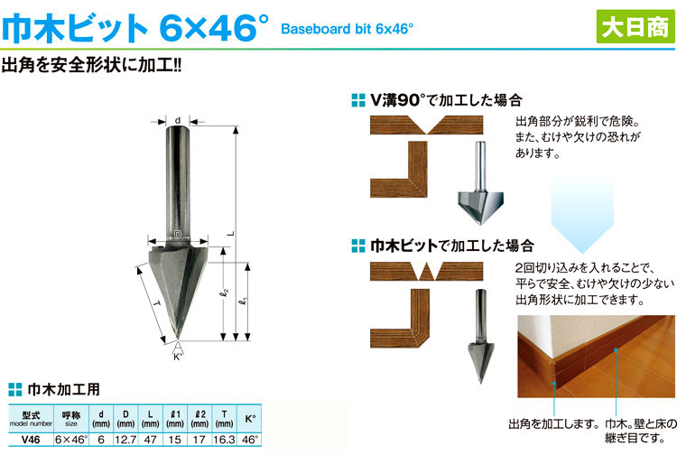 大日商 コーナービット トメ切ルーター TR 通販