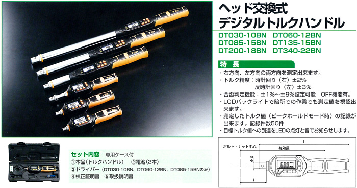 ヘッド交換式デジタルトルクハンドル