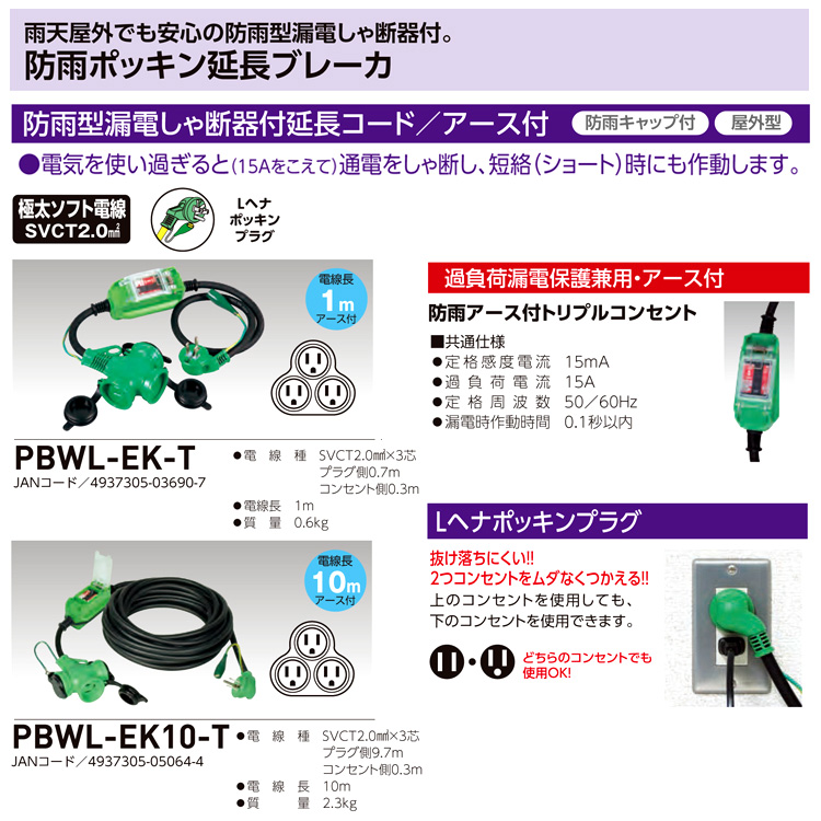 オンラインショッピング NICHIDO 日動工業 防雨防塵型電工ドラム100V 30m アース付 過負荷漏電保護兼用型 自動センサー  NW-EK33PN