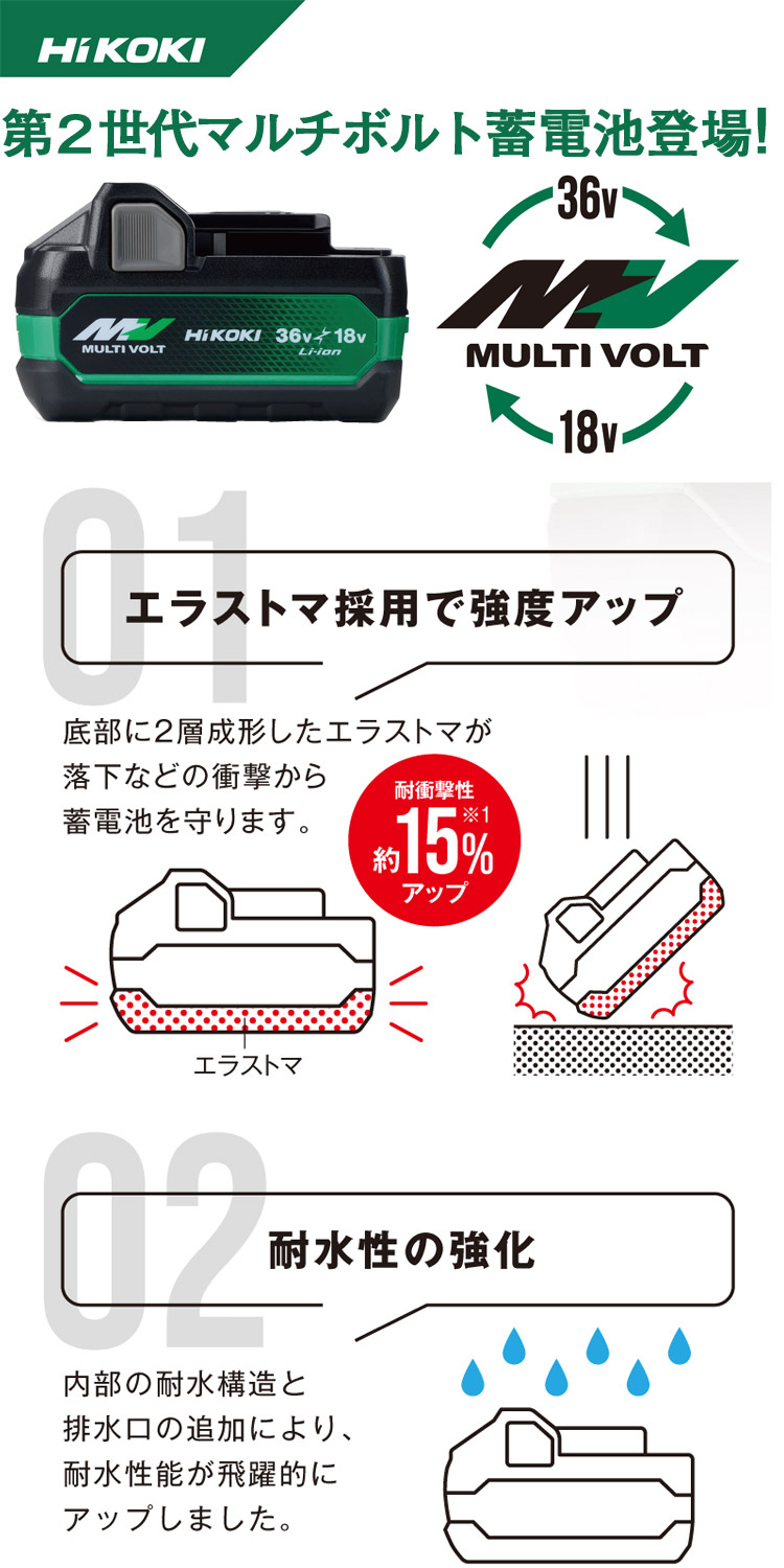 驚きの値段で】 HiKOKI 第2世代マルチボルト蓄電池 36V 2.5Ah 18V 5.0Ah BSL36A18X