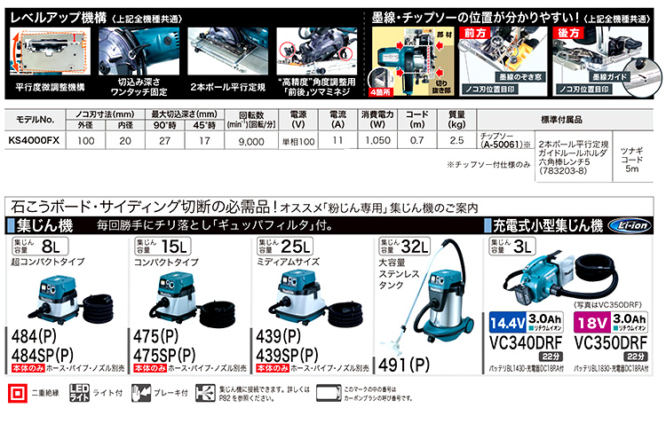 100mm防じんマルノコ【集じん機接続専用】