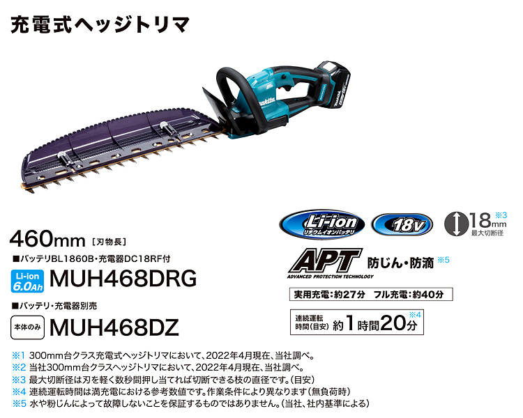 商店 マキタ makita 460ミリ充電式両刃ヘッジトリマ 本体のみ バッテリ 充電器別売 MUH468DZ