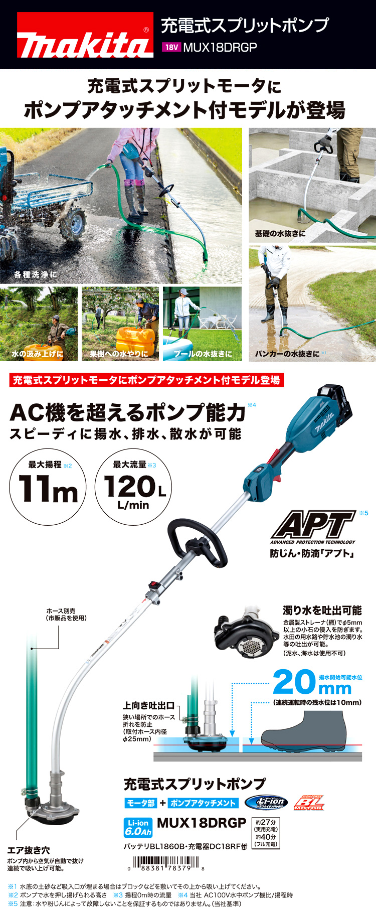 マキタ マキタ（makita） ポンプアタッチメント PF400MP A-75384 スプリット